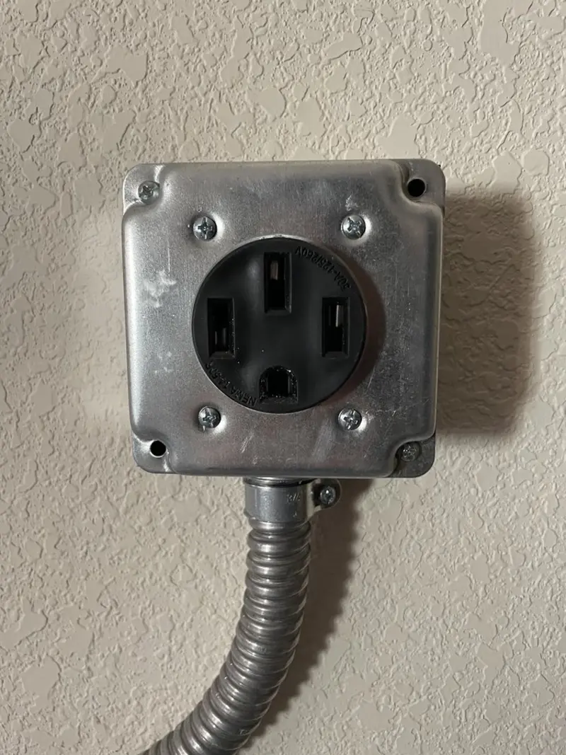 NEMA 14-50 outlet installed for Electrical Panel Upgrade in Raymond